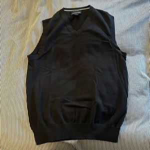 Lands End Black Supima Cotton Sweater Vest Size S
